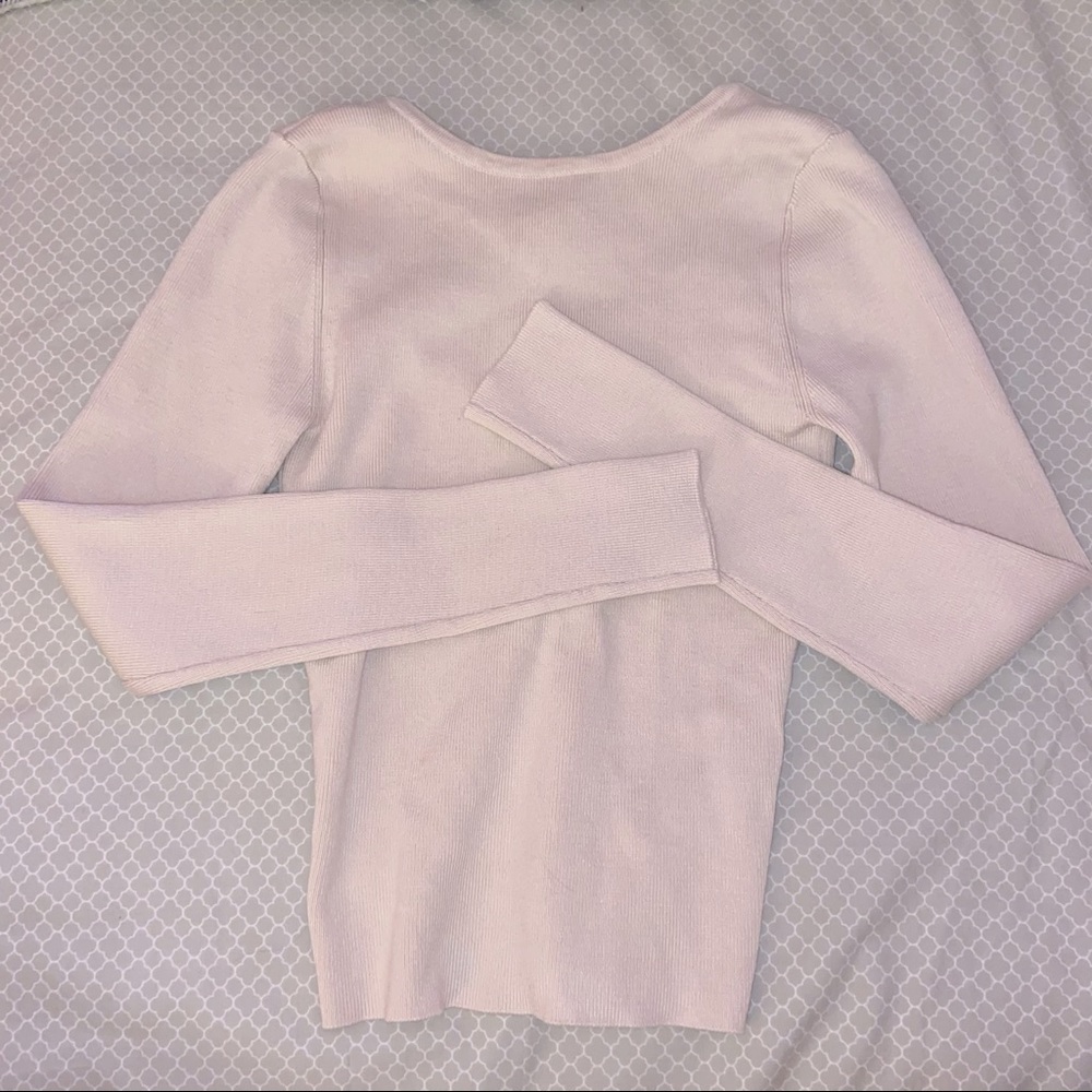 SOLD - Lace-up back sweater